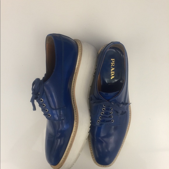 New condition Blue Prada platform sneakers. - Picture 2 of 4